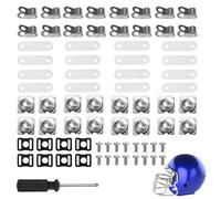Haohai 73 Pezzi Kit di Riparazione Casco Fibbia Calcio Hockey Kit Hardware con Clip di Fissaggio Tipo R in Acciaio Inox per Hockey, Baseball, Sport su Ghiaccio