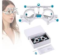 haohang Montatura di prova ottica in titanio - PD regolabile (48-80 mm) e supporto per lenti girevole a 360°, montatura optometrica professionale per esami della vista, cliniche e ospedali