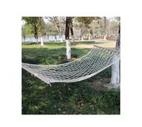 HAOHIZE Amaca in Corda, Amaca in Rete Portatile da Giardino Esterno Amache in Corda di Cotone Intrecciata con Barra di Distribuzione in Legno Decorazione Altalena Appesa per
