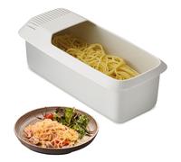 HAOHIZE Cuoci Pasta per Microonde con Colino, Cuoci Pasta Ramen Resistente al Calore, Cottura Facile e Veloce della Pasta Macchina per Pasta Antiaderente Pentola a Vapore