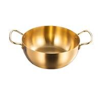 HAOHIZE Pentola per Ramen a Dio Manico, Pentola per Ramen a Dio Manico in Acciaio Inossidabile a Riscaldamento Rapido per Piano Cottura a Induzione (Oro)