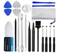 Haojiaho 19 in 1 Kit di Strumenti di Riparazione per Telefoni Cellulari, Strumento di Apertura Ultra Sottile 0,1mm per Schermo Curvo LCD, Cacciavite/Ventosa/Pinzetta, Plastica Antistatica/Metallo
