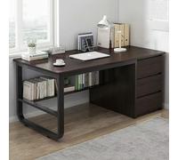 HaoJieHan Scrivania Ad Angolo con Cassetti, Scrivanie per L'home Office con Libreria, Scrivania Moderna per La Camera da Letto Dell'home Office C,100X48X75CM