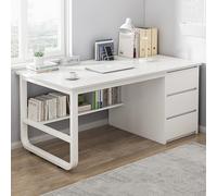 HaoJieHan Scrivania Ad Angolo con Cassetti, Scrivanie per L'home Office con Libreria, Scrivania Moderna per La Camera da Letto Dell'home Office D,100X48X75CM