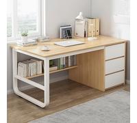 HaoJieHan Scrivania Ad Angolo con Cassetti, Scrivanie per L'home Office con Libreria, Scrivania Moderna per La Camera da Letto Dell'home Office A,120X48X75CM