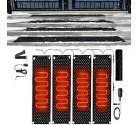 HAOJZE Tappetino for scioglimento della Neve - Si scioglie da 2 Pollici/Ora, con Cordino, Gomma Impermeabile Antiscivolo, for Scale/ingressi, Uso Invernale Sicuro(40x80cmx4Pcs)