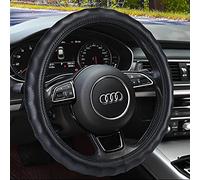 Haokay Coprivolante in vera pelle bovina resistente, coprivolante in vera pelle nera, coprivolante con 38,1 cm, misura universale