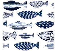 HaokHome 96040-1 - Carta da parati "Peel and Stick" astratta Underwater World Fish Trellis Indaco Blue Carta da parati rimovibile per decorazioni da bagno domestiche, 17,7 x 10 m