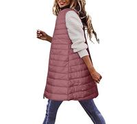 HAOLEI 2024 Gilet Donna Invernale Lungo Imbottita Elegante Gilet Lungo Senza Maniche Lavoro Leggero Piumino Smanicato Giubbotto Smanicato Cotone Caldo Trapuntato con Cappuccio Giacca Gilet da Esterno