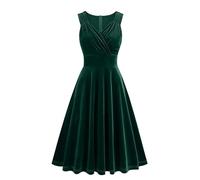HAOLEI Abito Anni 50 Donna Curvy Abito da Donna in Velluto Abito Vintage da Donna in Stile Hepburn Abito da Donna Senza Maniche con Scollo a V Abito di Paillettes Abito Cocktail Aderente 2024 Offerte