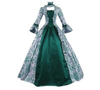 HAOLEI Abito da Sera Lungo Donna Medievale Vittoriano per Il Rinascimento per Carnevale Halloween Feste Principessa Costume da Regina Donna Sera Costume dell'800