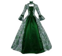 HAOLEI Abito da Sera Lungo Donna Medievale Vittoriano per Il Rinascimento per Carnevale Halloween Feste Principessa Costume da Regina Donna Sera Costume dell'800