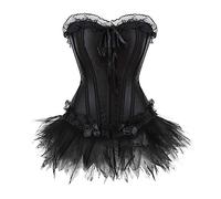 HAOLEI Bustino da Donna Cocktail Party Corsetto Halloween Body Steampunk Vintage Abito Elegante da Sera in Pizzo Floreale Top Ballo Gonna Gotica Vintage Gonna Vittoriana Steampunk Donna