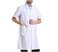 HAOLEI Camice Laboratorio Chimica Ragazzo, Camici Bianco Laboratorio Uomo,Donna,Camicia Lunga Unisex Cappotto Sanitari per Studenti di Scuola, Ospedale, Medico, per Studenti di Arte XS-3XL