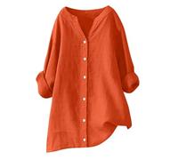HAOLEI Camicia Donna Lino Manica Lunga Camicie Elegante con Bottoni Cotone Camicia da Lavoro Casual Tinta Unita Blusa Shirt Oversize Tops Curvy Camicetta da Spiaggia Estiva Donna Abbigliamento Saldi