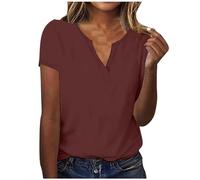 HAOLEI Camicia Donna Manica Corta in Pizzo Blusa Elegante Maniche Lunghe T Shirt con Scollo V Camicetta da Ufficio Camicia Estiva Casual Top Maglietta Donna Eleganti Maglietta Estate e Traspirante