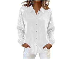 HAOLEI Camicia Elegante Donna con Paillettes Brillantini Camicia Donna Eleganti Curvy Maglione Comode Sexy Maglioni Leggera Camicette da Cerimonia Morbide Pullover Abbigliamento per Capodanno