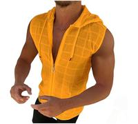 HAOLEI Canotte Uomo Palestra Estive Felpa con Cappuccio Bodybuilding Elasticizzato Casual Muscolo Canotta Spalla Larga Fitness Leggero Tshirt Smanicata Tank Top Senza Maniche Aderente Canottiera