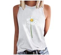 HAOLEI Canottiera da Donna Senza Maniche Scollo a V Elegante Casuale Canotta Estiva Tops Maglietta da Donna Canotte Smanicata con Stampa Floreale Comoda e Traspirante Canottiera Classico Maglietta