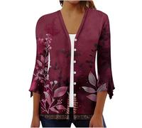 HAOLEI Cardigan Corto Estivo da Donna Elegante Giacca Bolero da Donna con Maniche a 3/4 e Orlo Alto e Basso Leggera Cardigan Aperto Leggero Morbido Estivo Boho