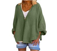 HAOLEI Cardigan Oversize da Donna in Cotone e Lino, a Maniche Lunghe, Aperto sul Davanti, Giacca Estiva, Tinta Unita, Comodo, vestibilità Larga, Cardigan Casual per Tempo Libero