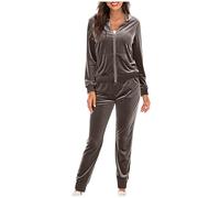 HAOLEI Completo Donna Elegante Invernali Tuta Da Donna in Velluto Da 2 Pezzi Con Stampa a Cuore a Maniche Lunghe Con Cappuccio E Pantaloni Della Tuta Y2k Abbigliamento Sportivo E per Stare a Casa