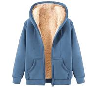 HAOLEI Felpa Donna con Cappuccio Fine Fleece Foderata in Pile Calda Giacca Invernale con Zip Felpa Pile Donna Teddy Hoodie con Cerniera Sweatshirt Inverno Sci Montagna Unisex Offerte Ultimo Minuto