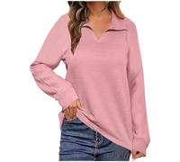 HAOLEI Felpa Donna Oversize a Girocollo con Maniche Lunghe Pullover Senza Cappuccio Top Casual Moda Sciolto Maglione Y2k Morbido Workou Moda Tinta Unita Pullover