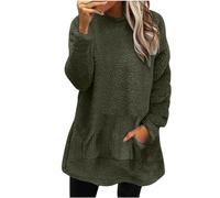 HAOLEI Felpe con Cappuccio Donna Pullover Tops Termico a Manica Lunga Maglione Donna con 1/4 Zip Caldo Ragazza Invernale Foderata in Pile Sherpa Abbigliamento Caldo e Morbido con 2 Tasche S-XL