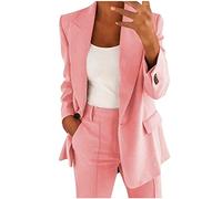 HAOLEI Festa Della Mamma Idee Regalo Tailleur Donna Eleganti Pantaloni e Giacca da Cerimonia Curvy Blazer a Maniche Lunghe Due Pezzi Elegante Suit Ufficio e Lavoro Festa