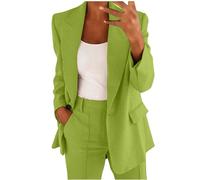 HAOLEI Festa Della Mamma Idee Regalo Tailleur Donna Eleganti Pantaloni e Giacca da Cerimonia Curvy Blazer a Maniche Lunghe Due Pezzi Elegante Suit Ufficio e Lavoro Festa