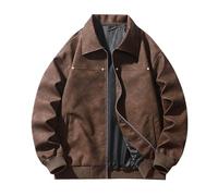 HAOLEI Giacca da Bomber da Uomo Morbido in Pelle Reale in Ecopelle Vintage Biker in Stile Giubbotto in Pelle da Uomo per Il Tempo Libero All'aperto Giubbotto Classico Moda Giacca Cappotto in Ecopelle