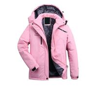 HAOLEI Giacca da Sci Impermeabile Donna Montagna Giacche Pile Invernale Antivento Cappotto con Cappuccio Giacche Softshell da Escursionismo da Donna Giacca Antivento Giacche Sportive e Tecniche