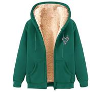 HAOLEI Giacca Donna Invernale Fine Fleece Foderata in Pile Calda Giacca Invernale con Zip Felpa Pile Donna Teddy Hoodie con Cerniera Sweatshirt 2024 Thun Offerte Lampo Unisex Offerte A Tempo Lampo