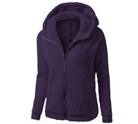 HAOLEI Giacca in Pile da Donna Fine Fleece Warm con Zip Offerte Cappotto Sherpa Teddy Giacca Sci Felpa con Cappuccio in Peluche Fronte-Retro con Cerniera in più Cappotto 2024 Offerte della Settimana