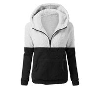 HAOLEI Giacca in Pile Donna Fine Fleece Warm con Zip Offerte Cappotto Sherpa Teddy Giacca Sci Felpa con Cappuccio in Peluche Fronte-Retro con Cerniera Cappotto Calda Ampia Abbigliamento Donna Offerte
