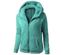 HAOLEI Giacca in Pile Donna Fine Fleece Warm con Zip Offerte Cappotto Sherpa Teddy Giacca Sci Felpa con Cappuccio in Peluche Fronte-Retro con Cerniera Cappotto Calda Ampia Offerte A Tempo del Giorno