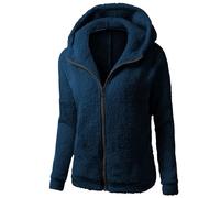 HAOLEI Giacca Invernale Pile Donna Taglie Forti Offerte Cappotto Sherpa Teddy Giacca Sci Calda Felpa con Cappuccio in Peluche Fronte-Retro con Cerniera Coulisse in più 2024 Offerte Lampo del Giorno