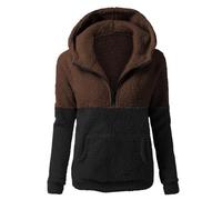HAOLEI Giacca Pile Donna Fine Fleece Warm con Zip Sportiva con Cappuccio Giacca a Vento Invernale Felpa Oversize Maniche Lunghe Maglione Inverno Fronte-Retro Felpa Teddy Pile Offerte Lampo del Giorno