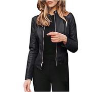 HAOLEI Giubbino Impermeabile Ecopelle Donna Giacca in Pelle Donna Giacca da Donna in Similpelle Trapuntata Giubbino Biker Giubbotto Moto Vera Pelle Leggera Bomber Giacca Causal 2024 Offerte del Giorno