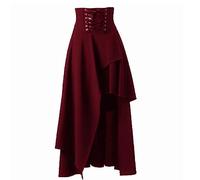 HAOLEI Gothic Punk Asimmetrica Lolita Band A Vita Alta, Gonna Semi-Lunga da Donna Gonna Vittoriana Steampunk Donna Gotica Vintage Plus Size Alto Basso Costume Cosplay