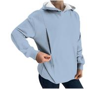 HAOLEI Incinta Allattamento Felpa Donna Manica Lunga Allattamento Camicia maternità Moda Maglione Caldo per L'Allattamento al Seno Top Allattamenti in Pile Felpa Premaman Loungewear al Seno
