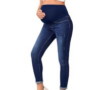 HAOLEI Jeans Premaman Donna, Leggins Super Elasticizzato e Comodo, Pantaloni Skinny, Jeggings su Tutta la Superficie, Pull on Strappato, Stretch Skinny Denim Pantaloni Jeans da Uomo Larghi