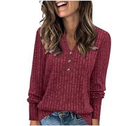 HAOLEI Maglia a Maniche Lunghe Donna Girocollo Signore Tunica Tops Leggero Casual Pullover Morbido Leggere Top Sweatshirts T-Shirt Maglioni da Donna Felpa Moda Bluse Autunno Inverno