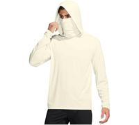 HAOLEI Maglietta Anti UV Uomo UPF 50+ Asciugatura Veloce T Shirt a Maniche Lunghe da Uomo con Protezione UPF 50+ e Maschera facciale incorporata, Scaldacollo e Cappuccio, Ideale per la Pesca