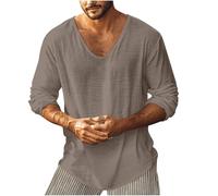 HAOLEI Maglietta Lino Uomo Coreana Camicia a Maniche Corte Casual Button Down Summer T-Shirt Tops Loose Beach Holiday Hawaiian Shirts Camicia Uomo No Stiro Top Traspirante Casual