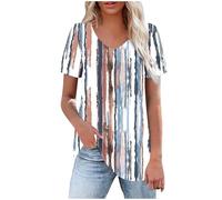 HAOLEI Magliette Donna Estive Manica Corta Cotone Bianca T Shirt con Stampa Elegante Girocollo Magliette Curvy Firmate Tshirt Divertenti Palestra Maglie Estive Basic Tee Top Sportiva Taglie Forti