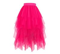 HAOLEI Offerte di Primavera Donna Gonna Tulle Tutu Irregolare Sottogonna a Strati Gonna Balletto Prom Party Vestito Plissettato A-Line Gonna Midi per Tutti i Giorni, Prom Donna Abbigliamento Saldi