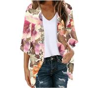 HAOLEI Offerte Giacca Estiva Donna Kimono Nazionalit Stampa Boemia Estivo Manica 4/3 Sciolto Vacanza Spiaggia Bikini Cover Up Copricostumi Donna Mare Camicia Vestito da Spiaggia