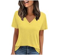 HAOLEI Offerte Lampo Del Giorno Tshirt Curvy Firmate Eleganti Top Estive Girocollo/Scollo a V Tunica Tops Sciolto Classica Tee Shirt per la Primavera e L'Estate Leggera Confortevole e Traspirante